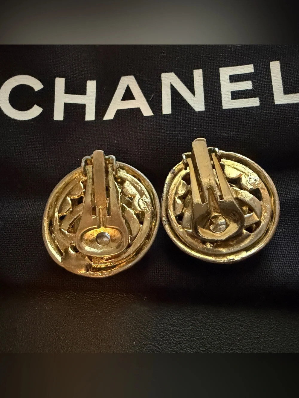 Vintage CHANEL Rubcamel Paris Gold-Tone Earrings